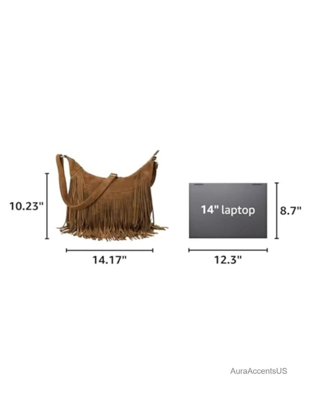 Fringe Hobo Bag Vegan Suede Tassel Crossbody Purse Western Hippie Shoulder Bag